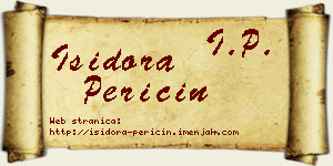 Isidora Peričin vizit kartica
